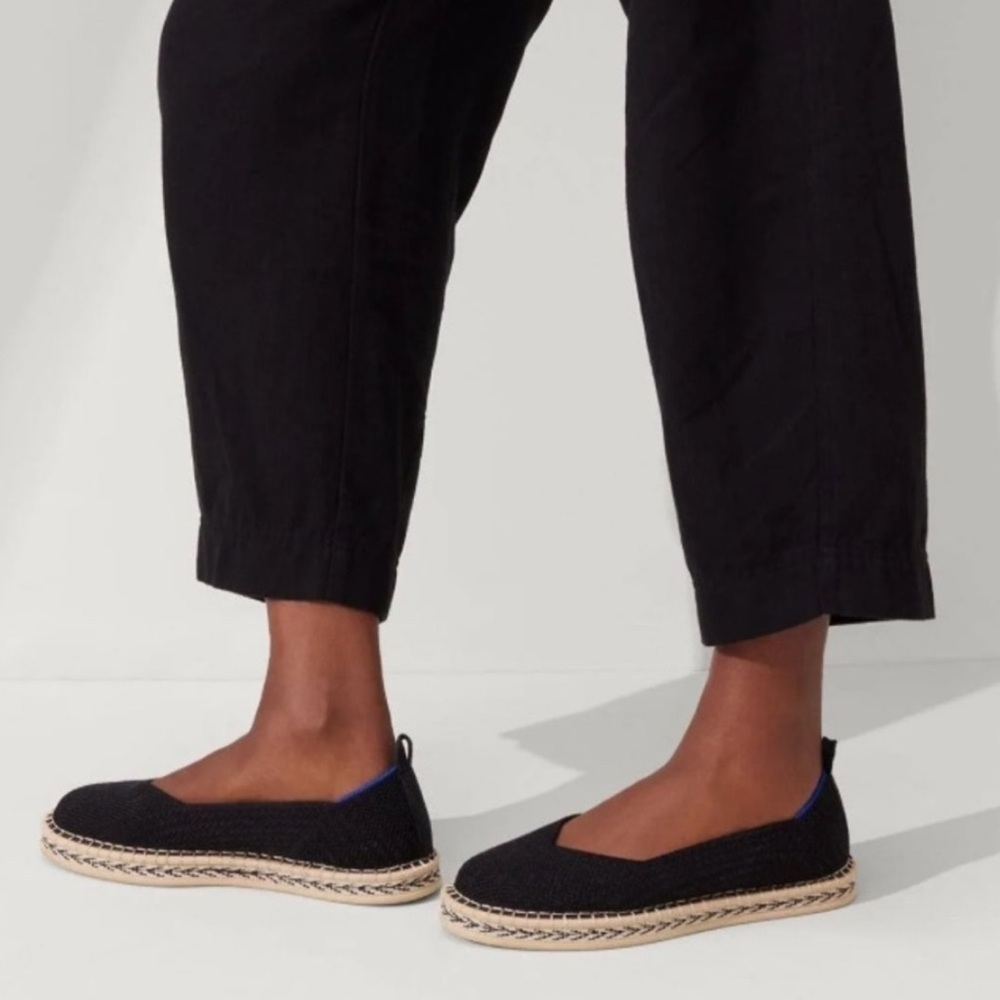 Rothy's The Espadrille Black Minimalist Casual Size 12.5